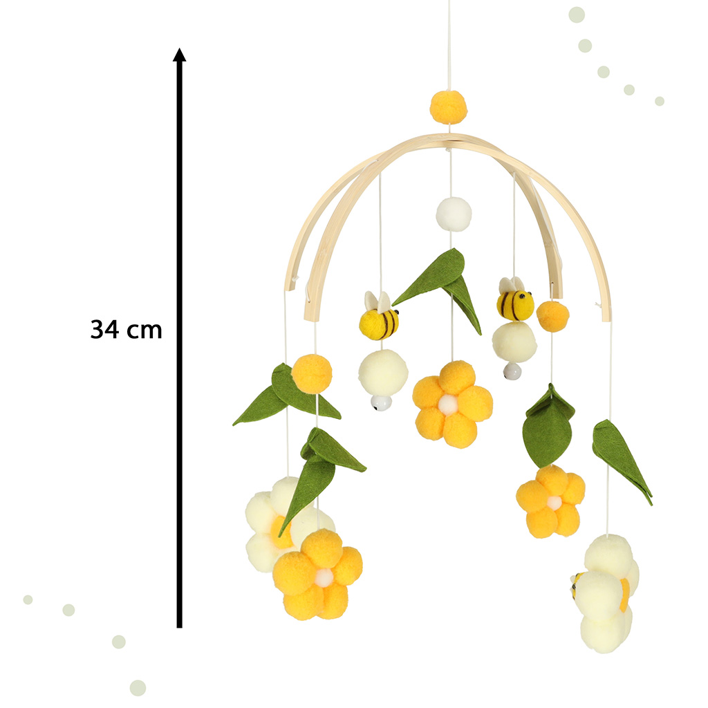 Carousel-crib-plush-pendants-flowers-yellow-135445